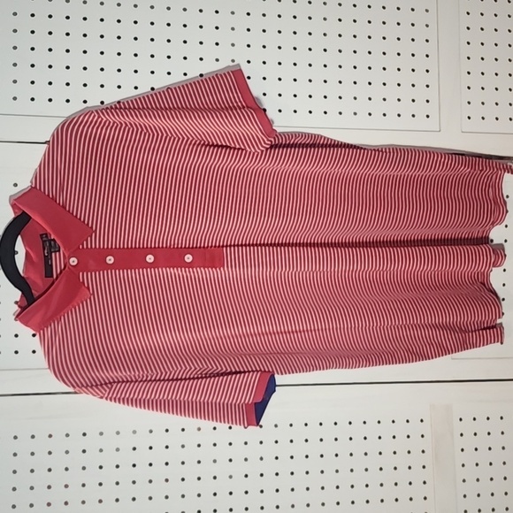 RLX Ralph Lauren Size XL Red and White Striped Performance Wicking - Picture 1 of 7